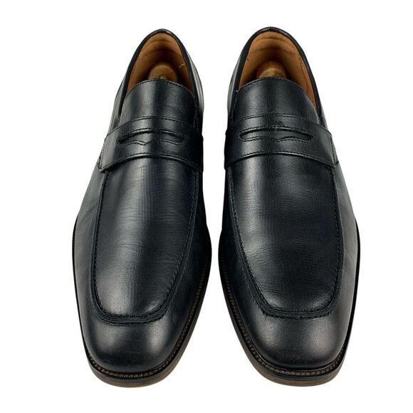 Florsheim Men's Sorrento Moc Toe Penny Loafers 8.5M Black Leather Slip On Shoes - Picture 3 of 13